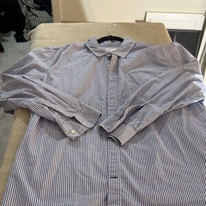 GAP Men's Navy Pinstripe Button Down Shirt